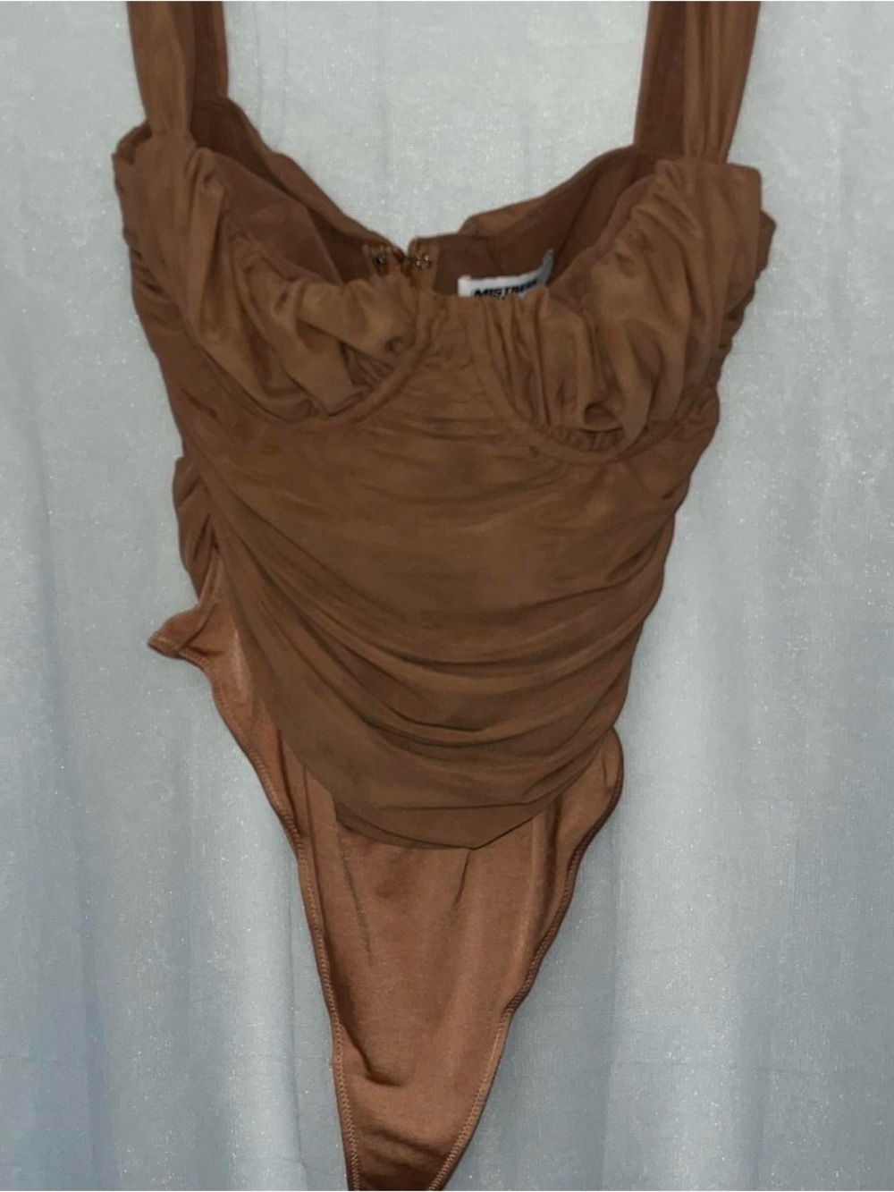 House of CB - Mistress Rocks Brown Ruched Bustier Bodysuit